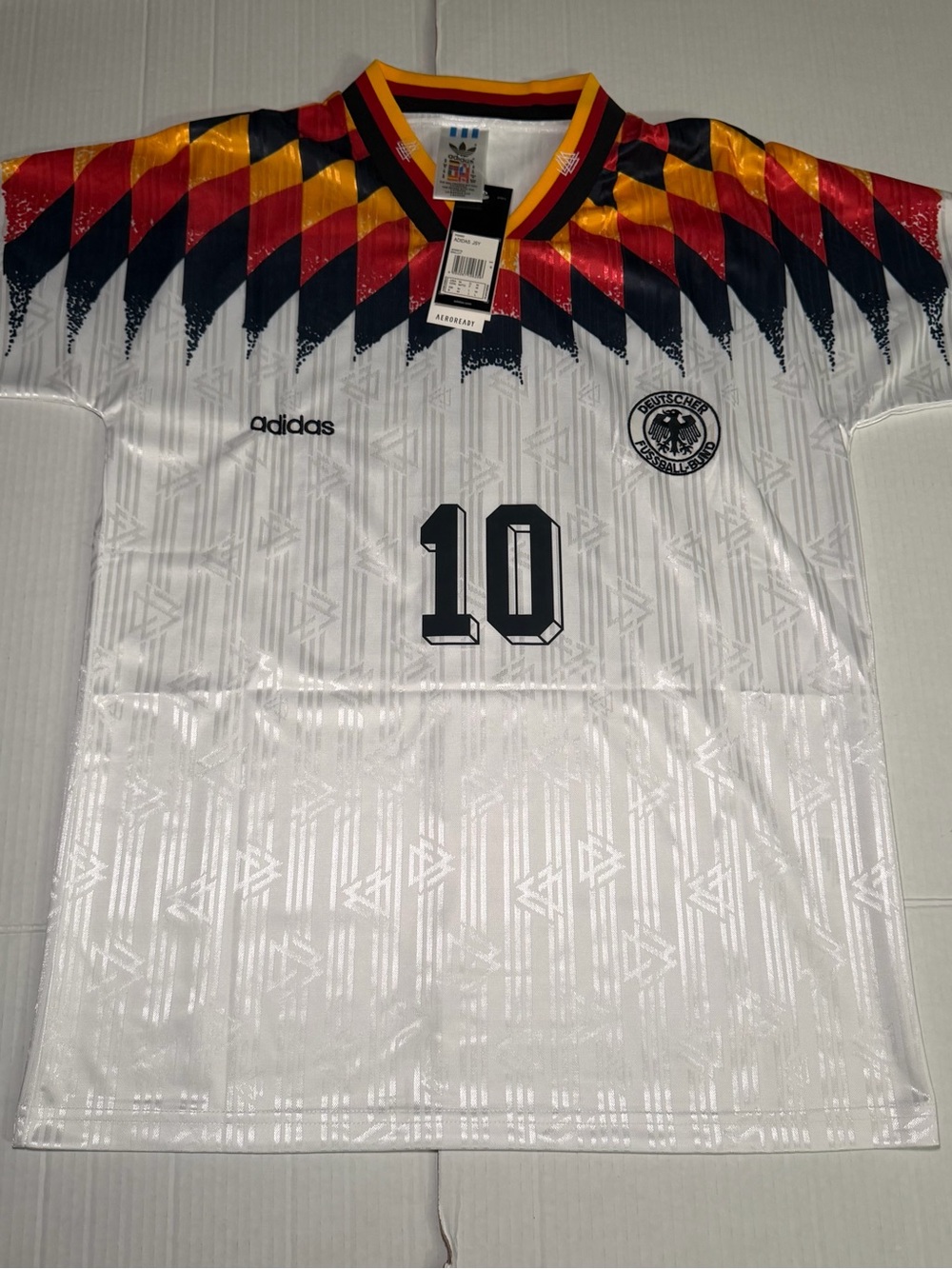 Vintage 1994 Germany Adidas Home Retro Soccer Jersey Sz M Vintage L.Matthaus